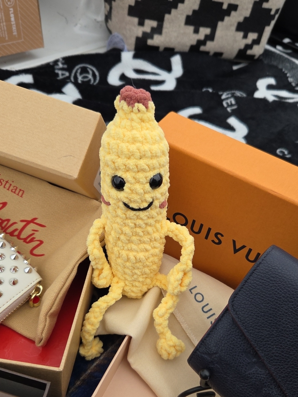 Handmade Yellow Plush Banana Toy - Kids Accessories/bag Charm